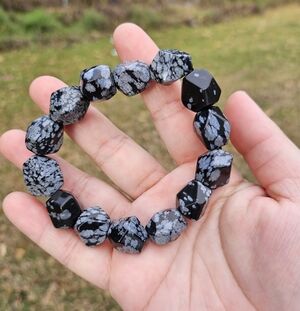 snowflake obsidian bracelet free form